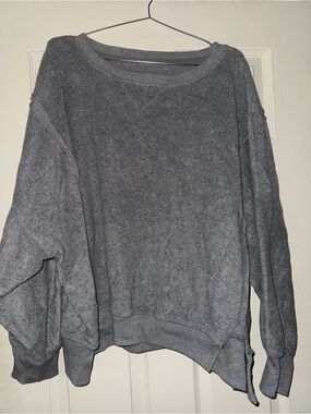 American Eagle Cozy Women's Oversized Crewneck Sweater - Gray